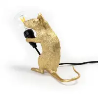 Seletti Tafellampe , Mouse Lamp Valentine, Goud / Messing, Woonkamer, Kunststof, Designer