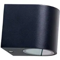 Dyberg Larsen Læsø buitenwandlamp, 1-lamp, zwart, Aluminium, Design, Wandlamp buiten