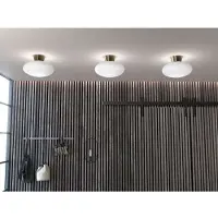 BELID Bullo plafonnière XL opaalglas Ø38 cm Messing