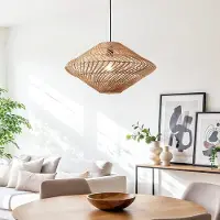 LumenXL Rotan hanglamp Filum met handgevlochten kap in speels design en warme naturel look