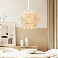 LumenXL Japandi hanglamp Ruskea – zwart met naturel linnen