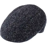 Fiebig Winterpet Flatcap met fleece voering wol melange Navy Blauw maat 61