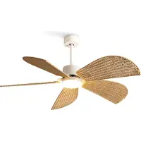 Create WIND RATTAN Plafondventilator 40W Stil met Verlichting - 132cm - Timer - Zomer/Winterfunctie