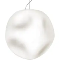 Foscarini Hanglampe , Hoba Grande, dimbare, Wit, Woonkamer, Glas, Designer