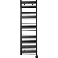 Sanicare Electrische wifi radiator hpw carini 172x60 cm mat zwart met thermostaat zwart rechtsonder