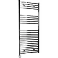 Sanicare Electrische Wifi Radiator HPW Carini 111,8x60 cm chroom Met Thermostaat Zilver Linksonder