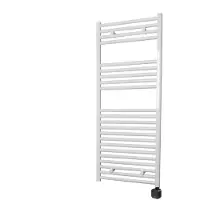 Sanicare Carini elektrische Wifi radiator 112x45cm wit met thermostaat zwart rechtsonder