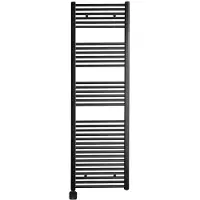 Sanicare Electrische Wifi Radiator HPW Carini 172x60 cm Mat Zwart Met Thermostaat Zwart Linksonder