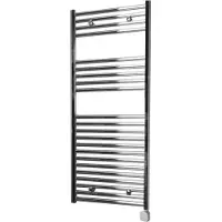 Sanicare Electrische Wifi Radiator HPW Carini 111,8x45 cm chroom Met Thermostaat Zilver Rechtsonder