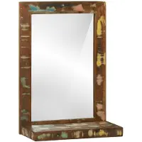 vidaXL Badkamerspiegel Bruin 50 x 22 x 70 cm Massief Gerecycleerd Hout