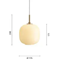 Louis Poulsen VL45 Radiohus hanglamp Ø17,5 cm Brass-pale yellow glass