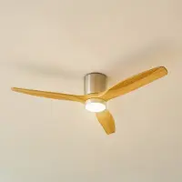 LUCANDE LED plafondventilator Faipari, nikkel, DC, stil, 132 cm Faipari, alu / grijs / zink, Woon-/ Eetkamer, Hout, Modern