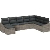 vidaXL Tuinbank Set 8 st Grijs poly rattan