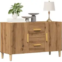 vidaXL Dressoir 100x36x60 cm bewerkt hout artisanaal eikenkleurig