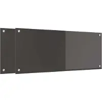 vidaXL Keukenachterwand 2 st Donkergrijs 100 x 40 cm gehard glas