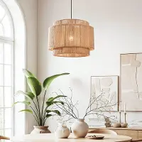 LumenXL Natuurlijke hanglamp Toki van gevlochten henneptouw
