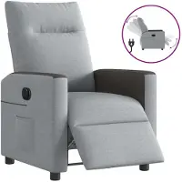 vidaXL Fauteuil elektrisch verstelbaar stof lichtgrijs