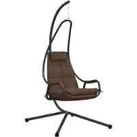 vidaXL Hangende ei-stoel Staal 94 x 107 x 196,5 cm Koffiebruin