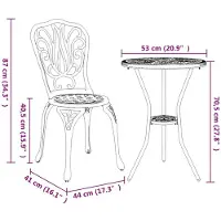 vidaXL Tuin Bistro Set 3 st Zwart Aluminium