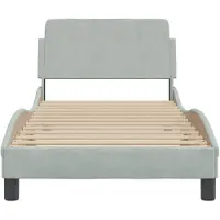 vidaXL Bedframe "Dover" 90x190 cm fluweel lichtgrijs