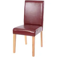 Mendler Eetkamerstoel Littau, keukelstoel, kunstleer, rood-bruin, lichte poten