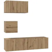 vidaXL Tv-meubelset 4 st Artisan Eiken Bewerkt hout