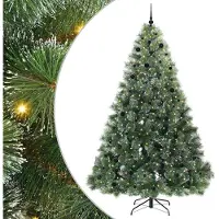 vidaXL Kunstkerstboom met 300 LED met standaard Groen 240 cm PE en PVC