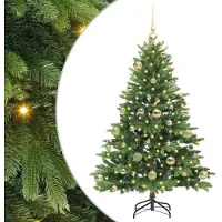 vidaXL Kunstkerstboom met 150 LED met standaard Groen 120 cm PE en PVC