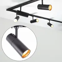LumenXL Modern 1-fase railsysteem 3 meter met Liam spots met gouden detail