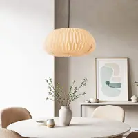 LumenXL Minimalistische hanglamp linnen, beige - Linte