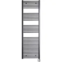 Sanicare Carini elektrische Wifi radiator 172x45cm gunmetal met thermostaat zilver rechtsonder