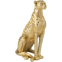 J-Line decoratief beeld Leopard Debout goud - polyrésine - 55 x 36 x 88 cm