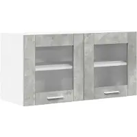 vidaXL Hangkast Beton Grijs en Wit 80 x 31 x 40 cm Bewerkt hout