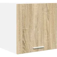 vidaXL - Hangkast - Sonoma - Eik - en - Wit - 40 - x - 31 - x - 40 - cm - Bewerkt - hout