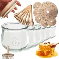 Weck Honingpotten met Lepel 370ml - Set van 6 Stuks