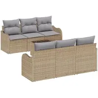 vidaXL Tuinbank Set Beige 55 x 55 x 37 cm poly rattan