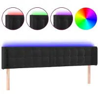 vidaXL Hoofdbord LED 183x16x78/88 cm fluweel zwart