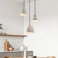 LumenXL 3-lichts Wabi Sabi hanglamp Riva in cementlook