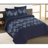 Vision Home VISION Nora Dekbedovertrekset - 100% katoen: zacht en soepel - Kingsize - Dekbedovertrek 260 x 240 cm met 2 bijhorende slopen - Blauw - Oekotex gecertificeerd