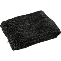 J-Line Blanket chenille polyester black