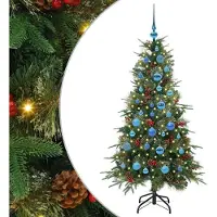 vidaXL Kunstmatige Hinged Kerstboom met 150 LED Groen 150 cm PE en PVC