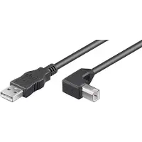 Goobay USB A naar USB B kabel | 5 meter | USB 2.0 (100% koper, Haaks)