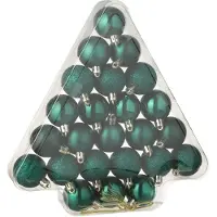 J-Line Kerstbal Donkergroen D 4 Cm 24 Stuks