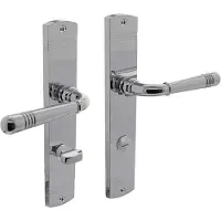 Intersteel Deurkruk Helena op langschild met toilet-/badkamersluiting 78/8 mm - chroom