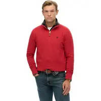 Superdry Heren Preppy rode sweater met halve rits (S), Rood, Casual, Katoen M2014381A