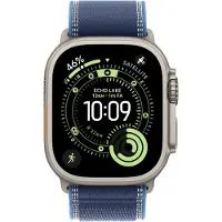 Apple Watch Strap - 49mm - Black Titanium Finish - Blue/Bright Blue - Trail Loop - M/L
