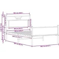 vidaXL Bedframe zonder matras hout sonoma eikenkleurig 100x200 cm