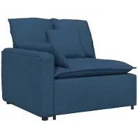 vidaXL Modulaire bank Armleuning eindmodule met kussens 100 cm blauw