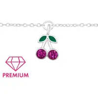 Montebello Princess Armband Kersen - 925 Zilver E-Coating - Fruit - 7x7mm - 14-18cm