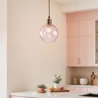 LumenXL 1-lichts hanglamp Lotte - roze glas met bolling